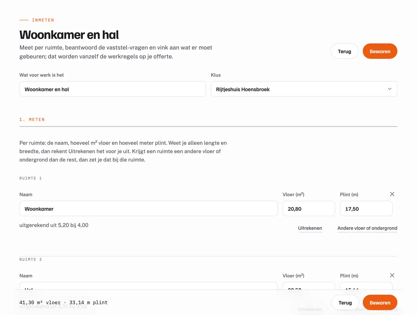 De inmeetkaart